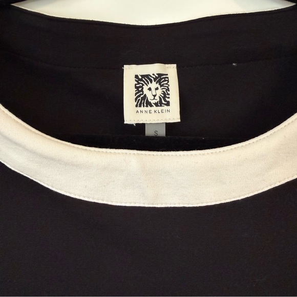 Anne Klein 3/4 Sleeve Knit Top Black & Ivory - Picture 5 of 7